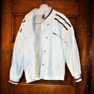 Genuine LEATHER JACKET ~ 2 Side Pockets - One Front Zippered